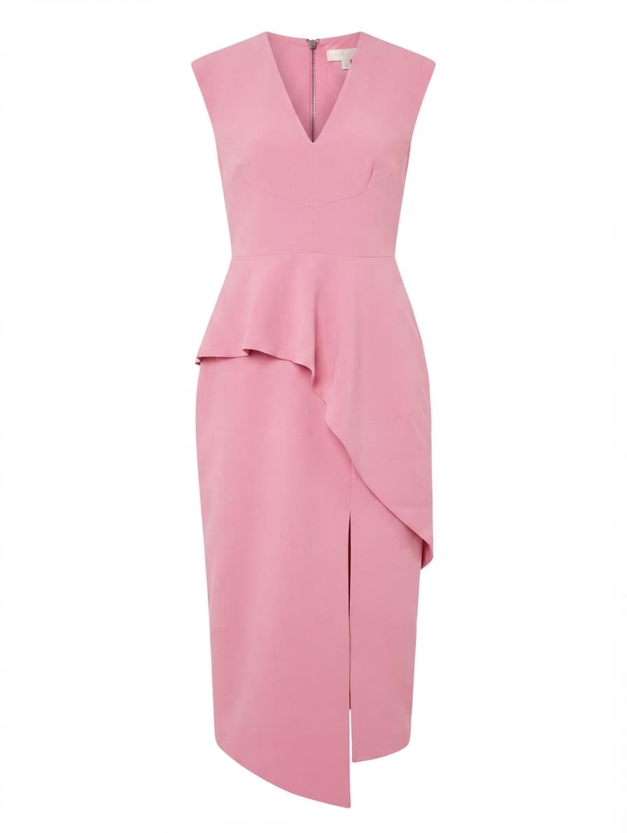 Ginger & Smart Peplum Midi Dress Pink Size 8 — photo 1 of 6