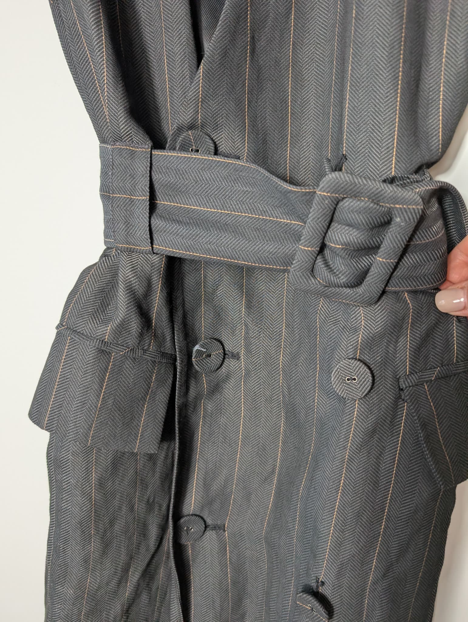Ginger & Smart Pinstripe Sleeveless Trench Dress Size 8 — photo 2 of 7
