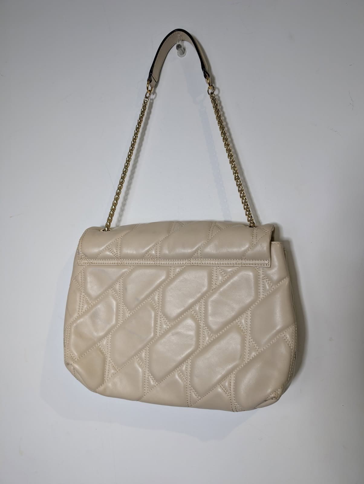 Ginger & Smart Quilted Leather Shoulder Bag Cream Gold Chain — photo 8 of 8