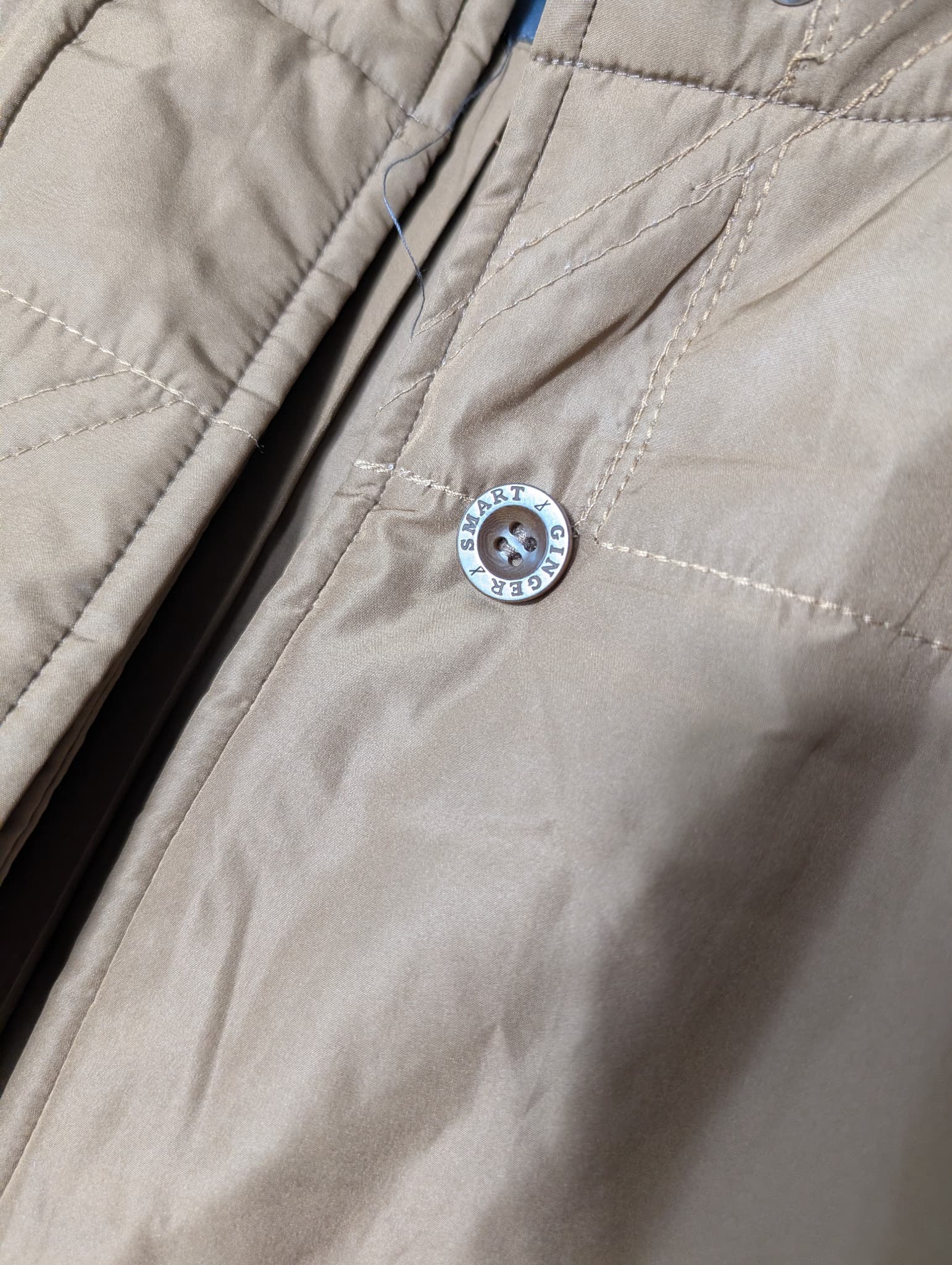 Ginger & Smart Quilted Long Coat Brown Size 8 — photo 2 of 8