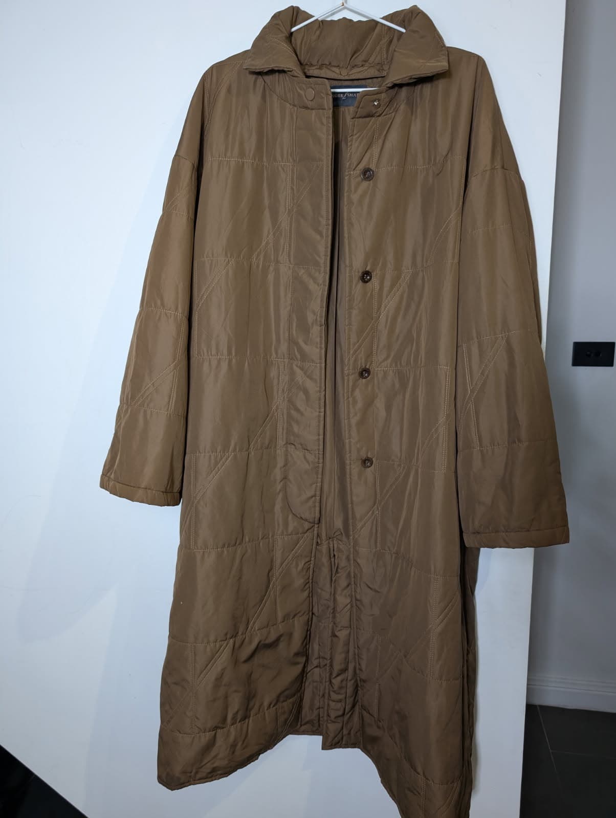 Ginger & Smart Quilted Long Coat - Tan Women's Size 8 — photo 5 of 6