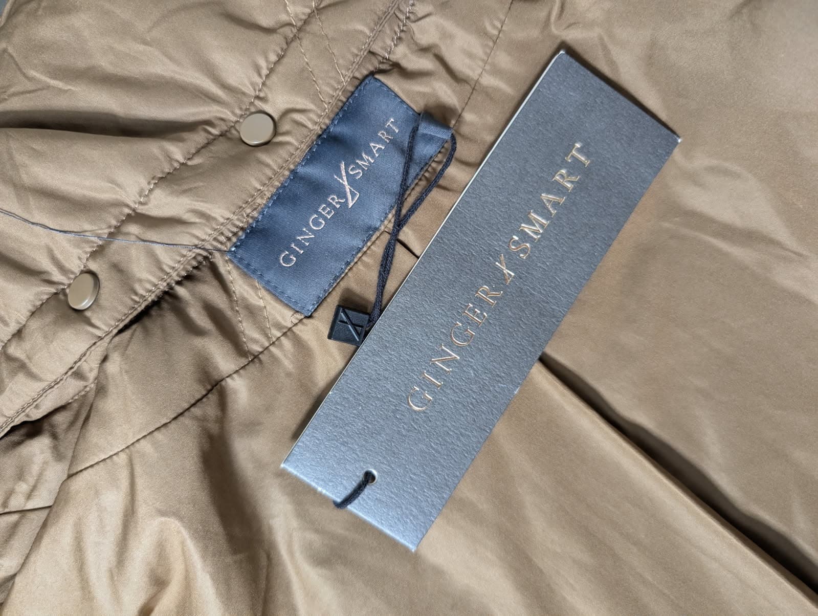 Ginger & Smart Quilted Long Coat - Tan Women's Size 8 — photo 6 of 6