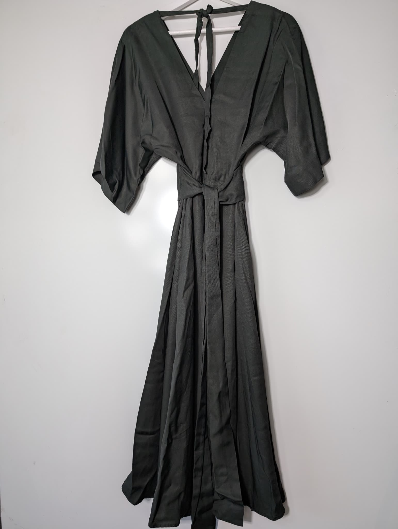 Ginger & Smart Satin Wrap Midi Dress Dark Green Size 8 — photo 4 of 8