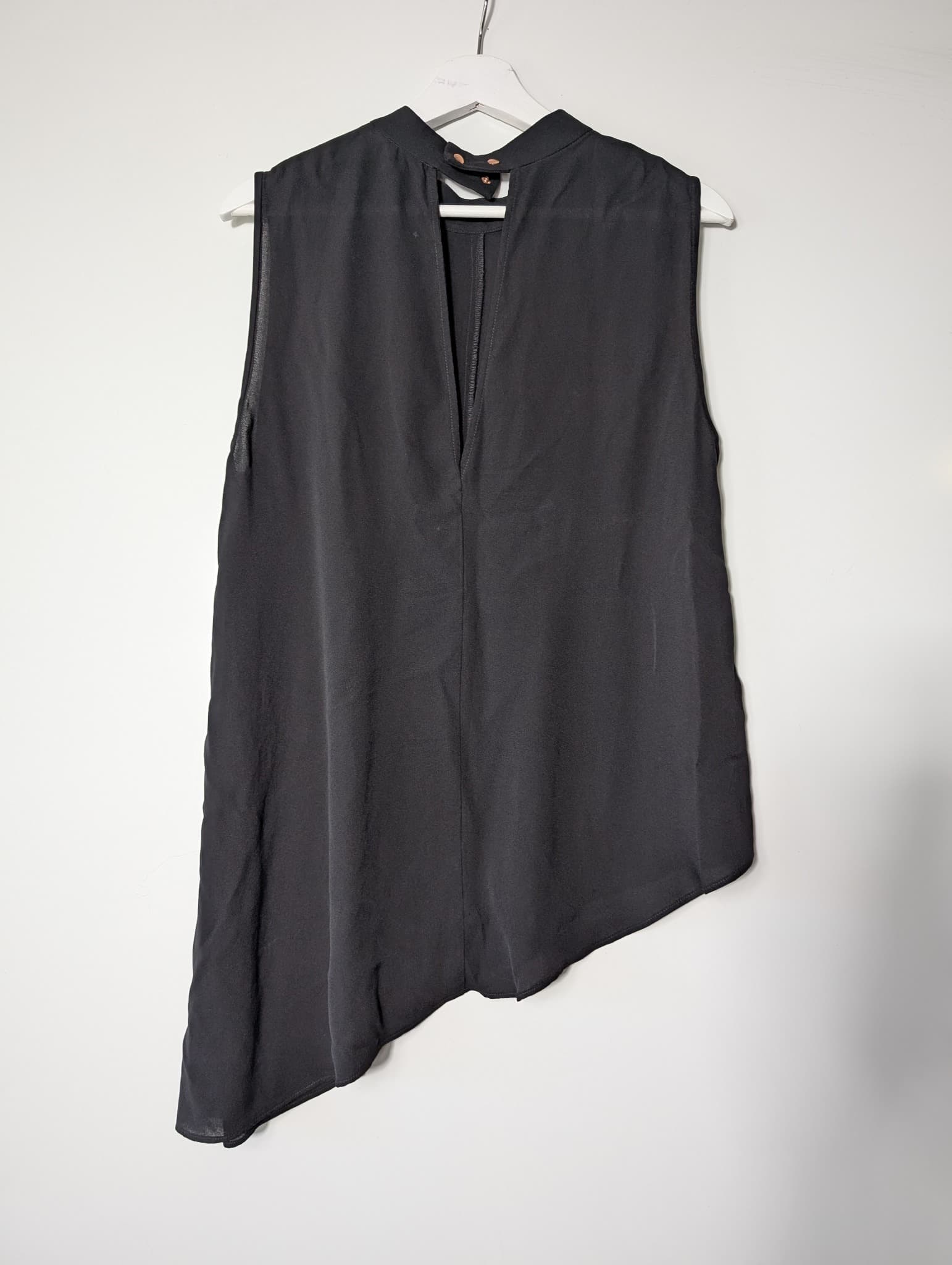 Ginger & Smart Silk Asymmetric Blouse Black Size 8 — photo 4 of 8
