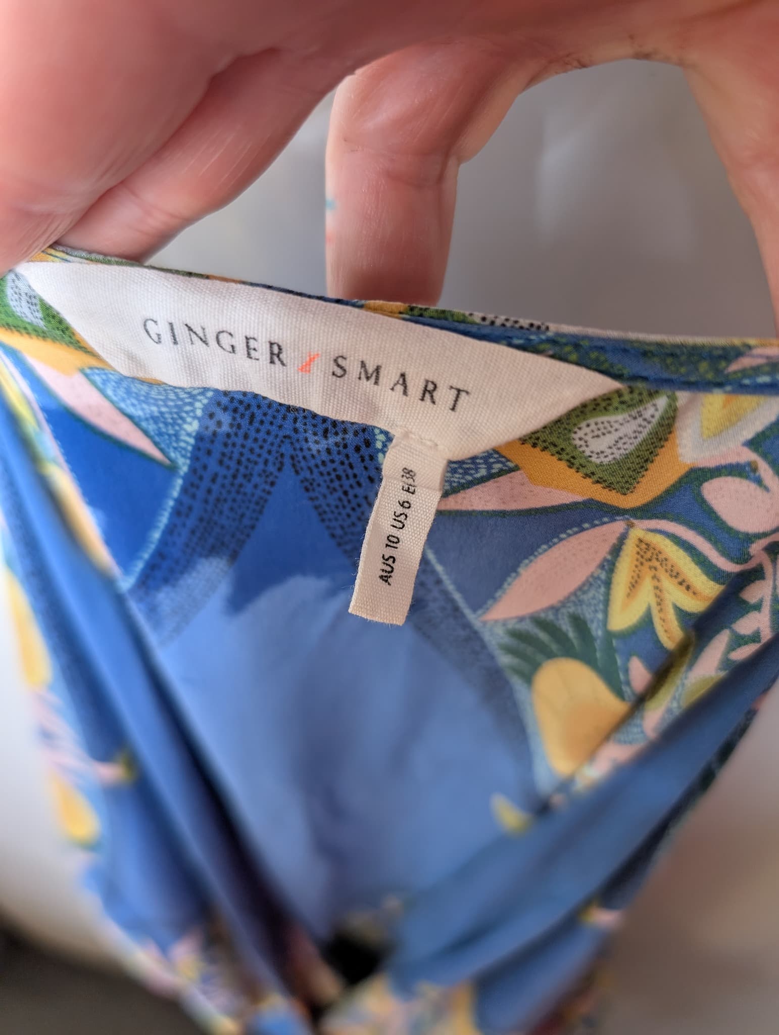 Ginger & Smart Silk Floral Wrap Dress Blue AU 10 — photo 6 of 8