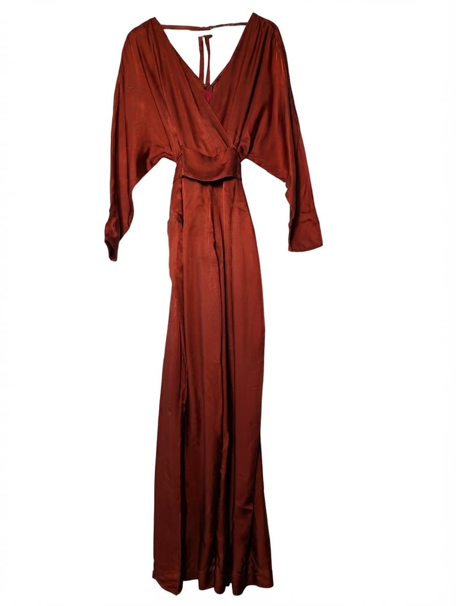 Ginger & Smart Silk Wrap Jumpsuit Rust Orange — photo 1 of 6