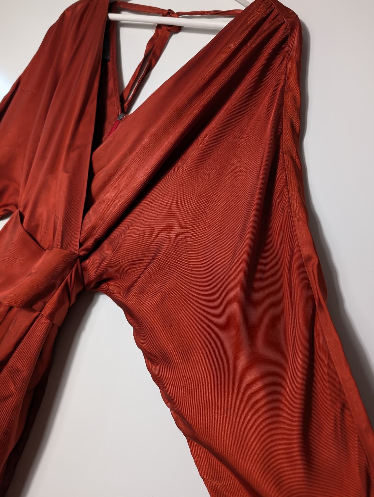 Ginger & Smart Silk Wrap Jumpsuit Rust Orange — photo 2 of 6