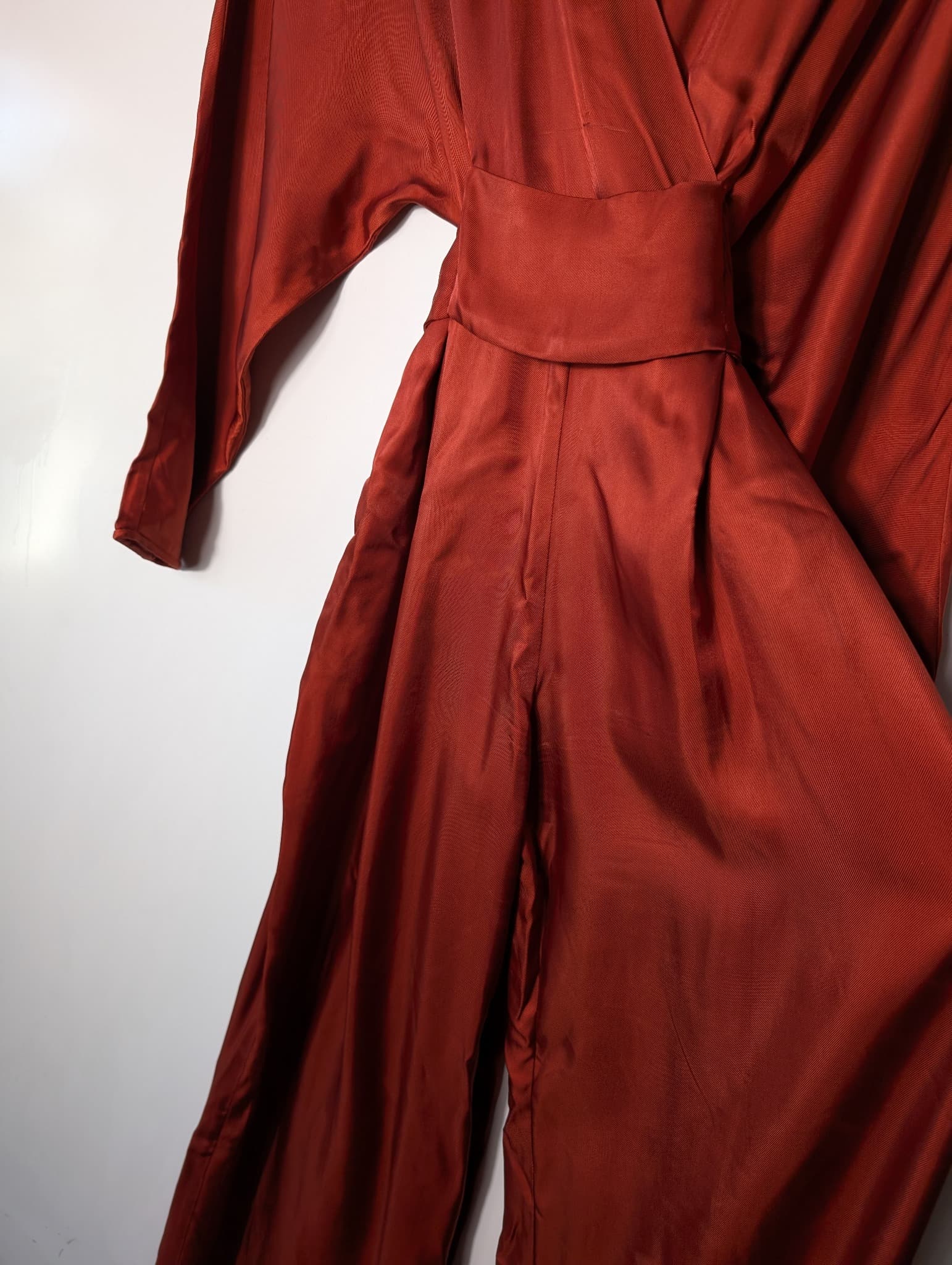 Ginger & Smart Silk Wrap Jumpsuit Rust Orange — photo 3 of 6