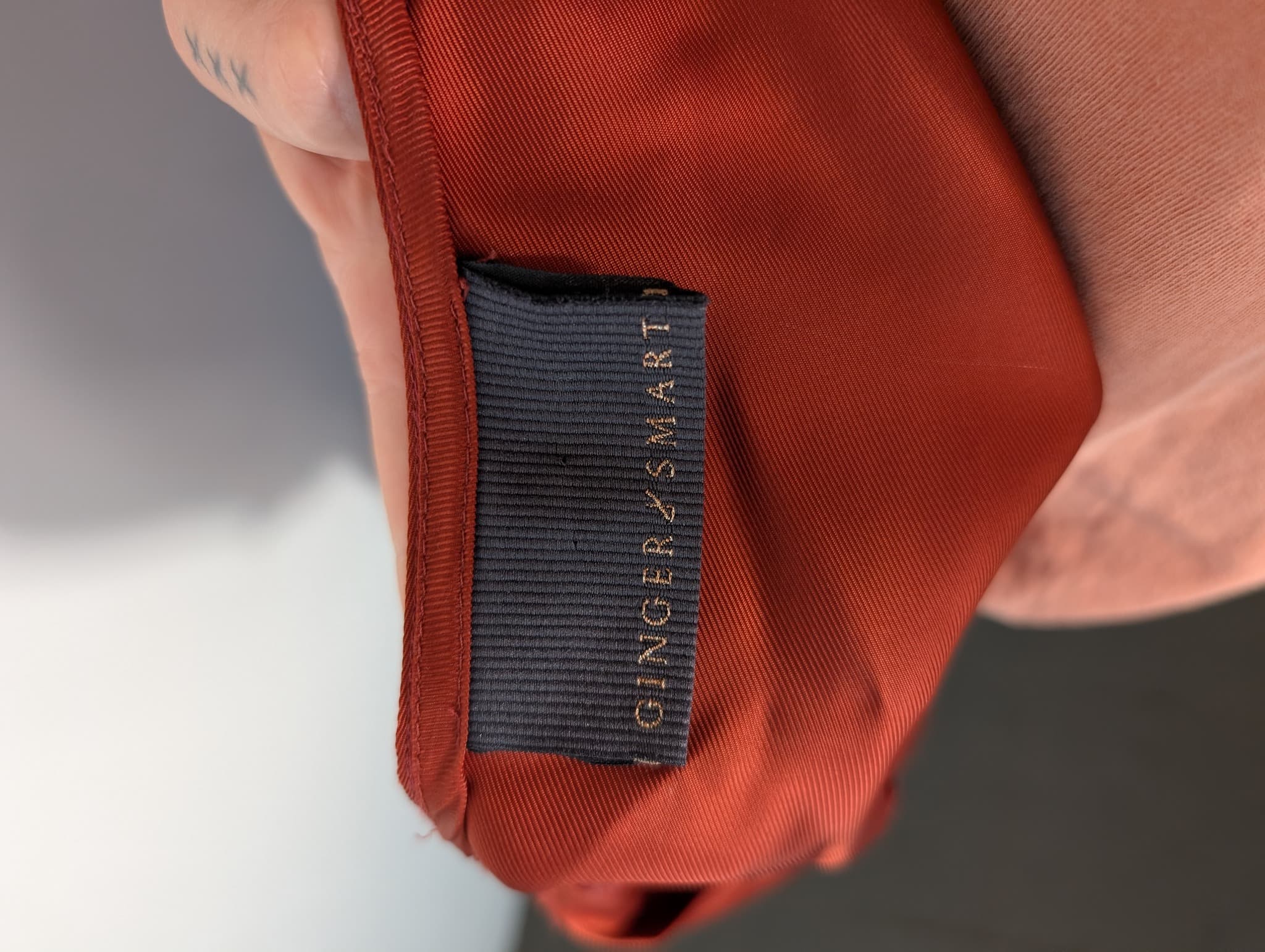 Ginger & Smart Silk Wrap Jumpsuit Rust Orange — photo 6 of 6
