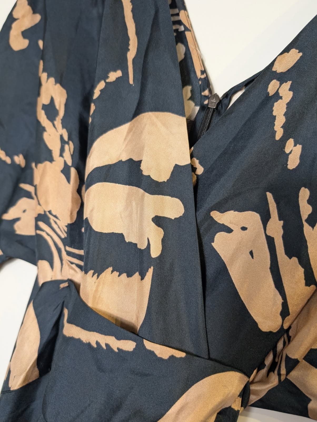 Ginger & Smart Silk Wrap Maxi Dress - Black & Tan Floral — photo 7 of 7