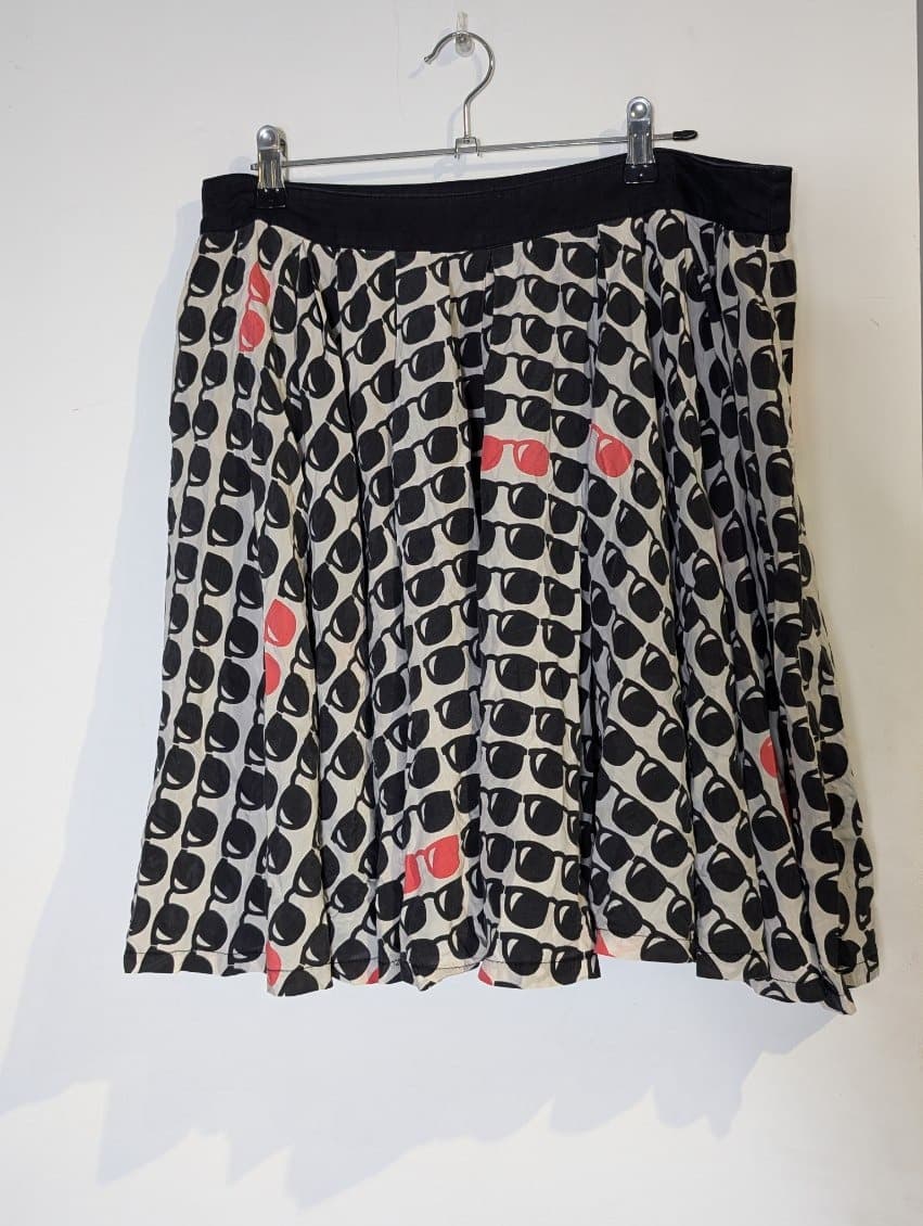 Ginger & Smart Skater Skirt - Sunglasses Print Cotton Silk Blend — photo 1 of 9