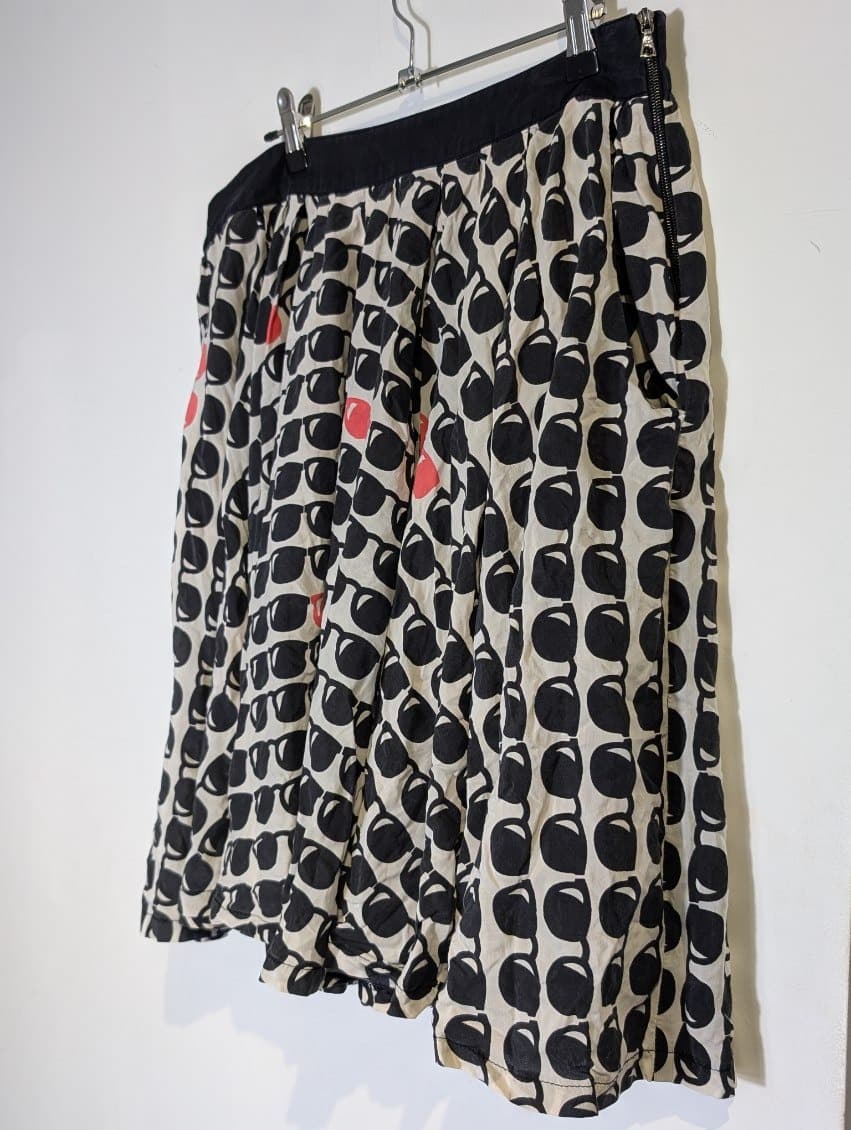 Ginger & Smart Skater Skirt - Sunglasses Print Cotton Silk Blend — photo 3 of 9