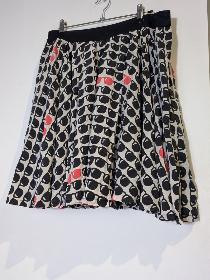 Ginger & Smart Skater Skirt - Sunglasses Print Cotton Silk Blend — photo 4 of 9