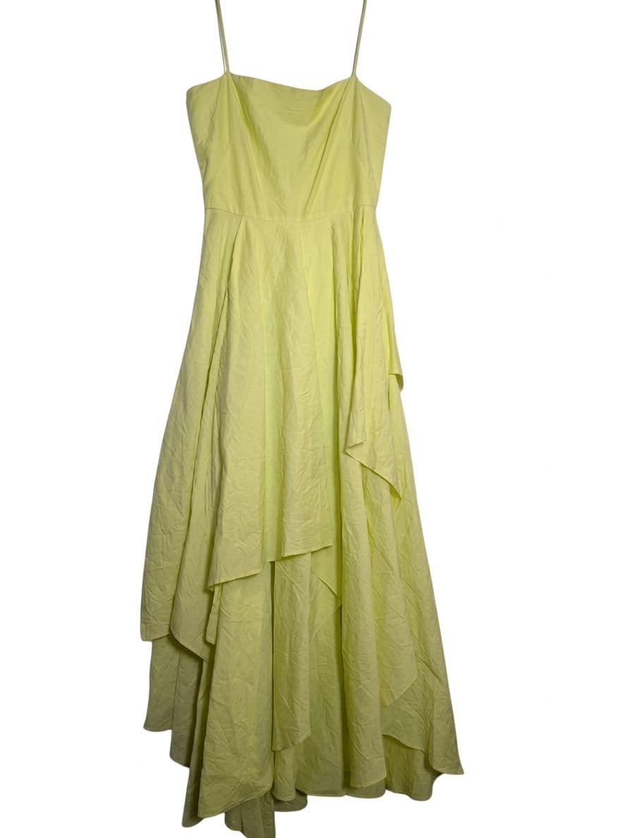 Ginger & Smart Yellow Cotton Silk Tiered Maxi Dress - Size 6 — photo 1 of 6