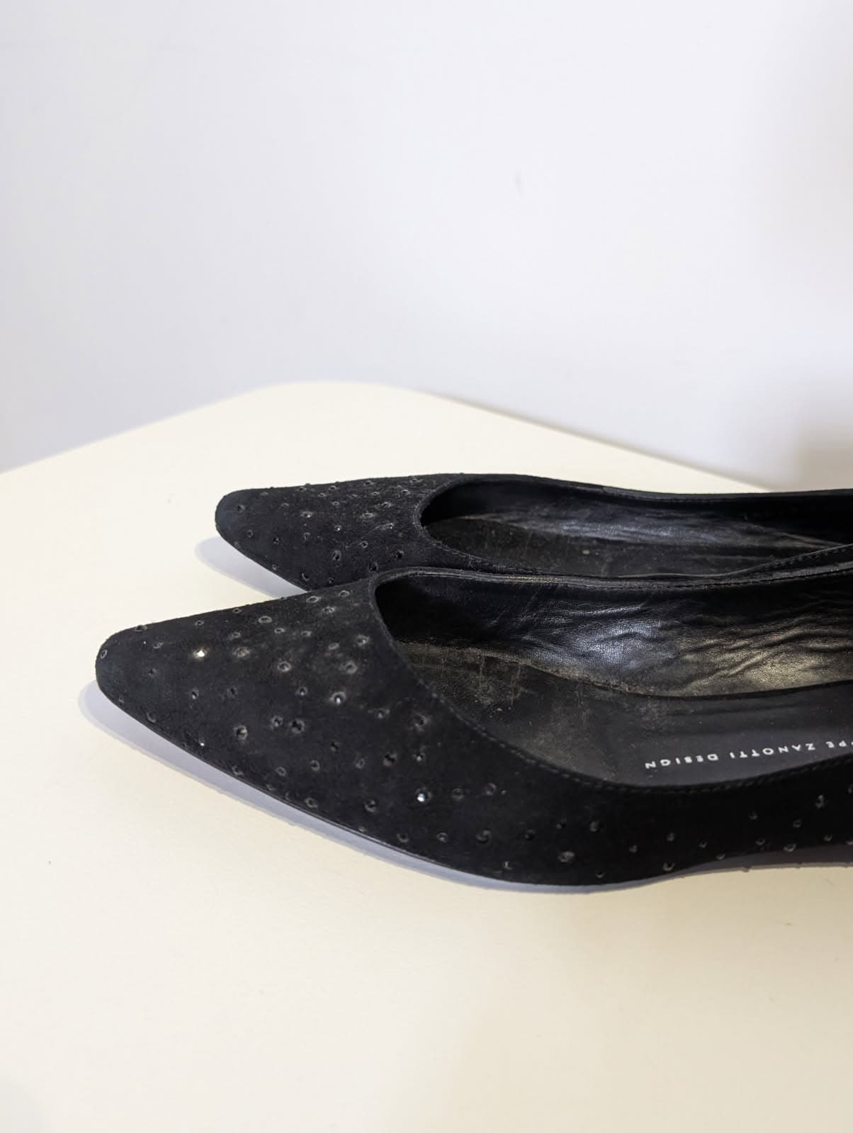 Giuseppe Zanotti Design Black Suede Studded Pointed Toe Flats - EU 41 — photo 5 of 6