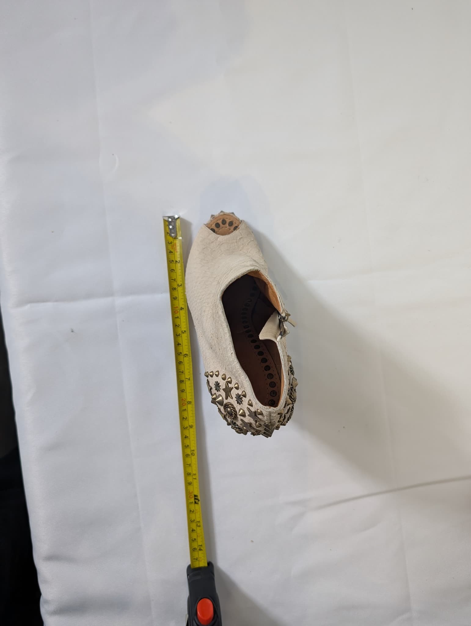 Givenchy Studded Peep-Toe Ankle Boots Beige Leather — photo 9 of 9