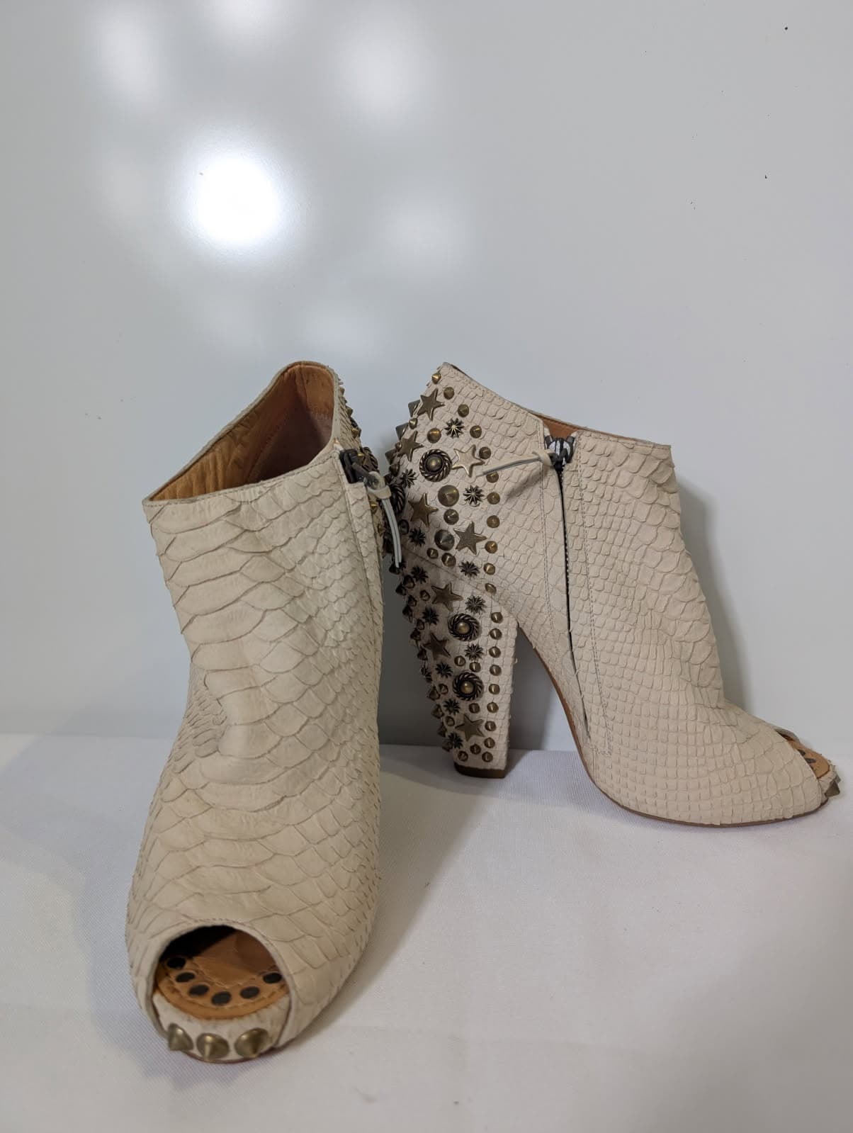 Givenchy Studded Peep Toe Booties - Off-White Leather — photo 5 of 8
