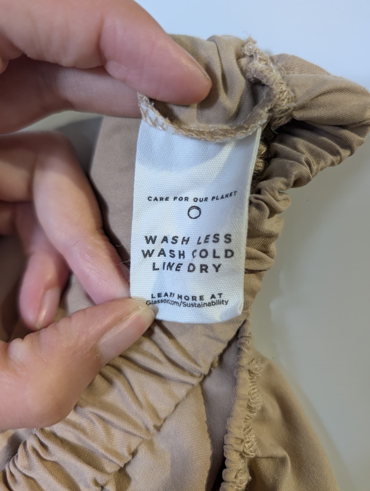 Glassons V-Neck Ruched Crop Top Tan — photo 5 of 6
