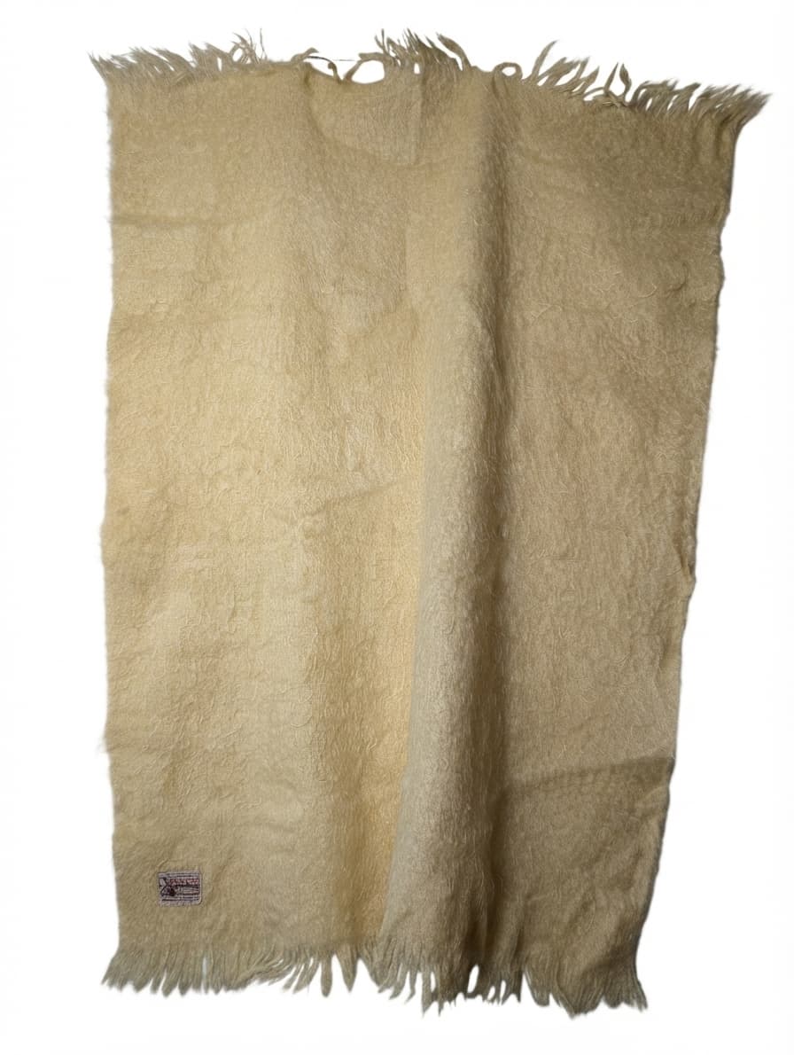 Glen Cree Mohair Throw Blanket Yellow Vintage Made In Scotland — photo 1 of 6