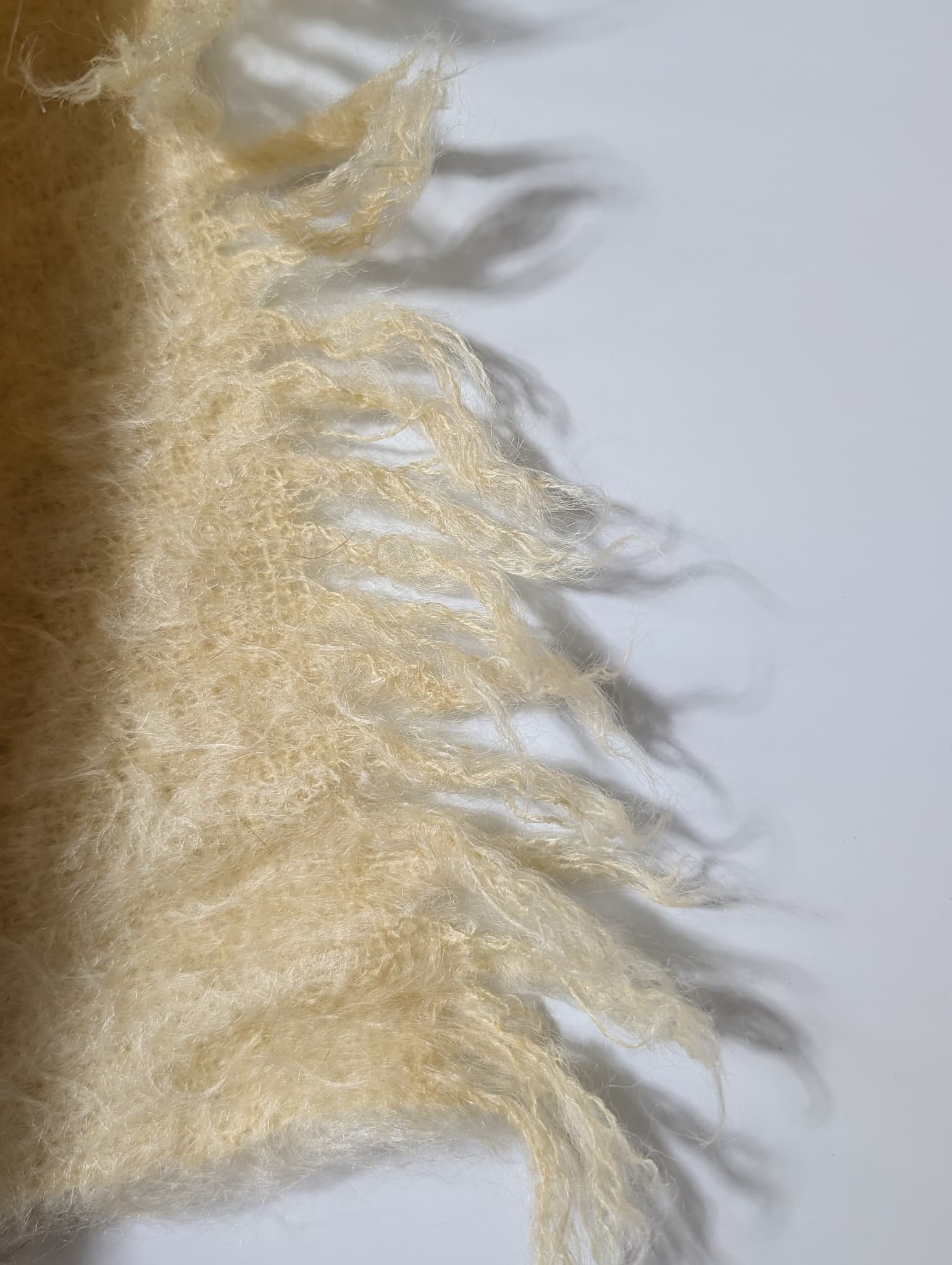 Glen Cree Mohair Throw Blanket Yellow Vintage Made In Scotland — photo 4 of 6