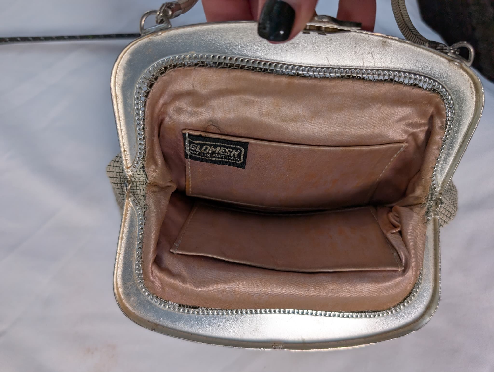 Glomesh Vintage Mesh Clutch Handbag Cream — photo 6 of 9