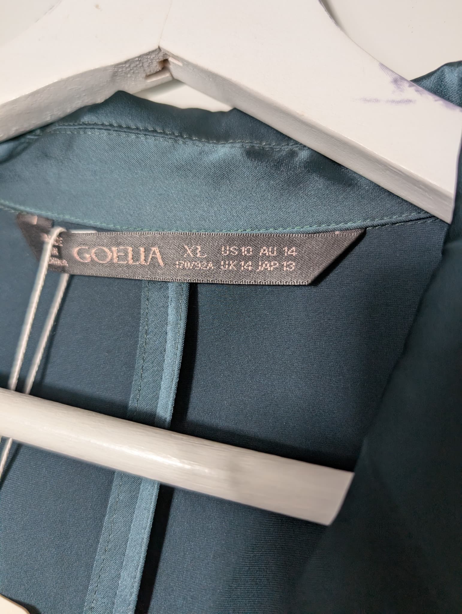 GOELIA Satin Blazer Dark Green Women's AU 14 — photo 4 of 10
