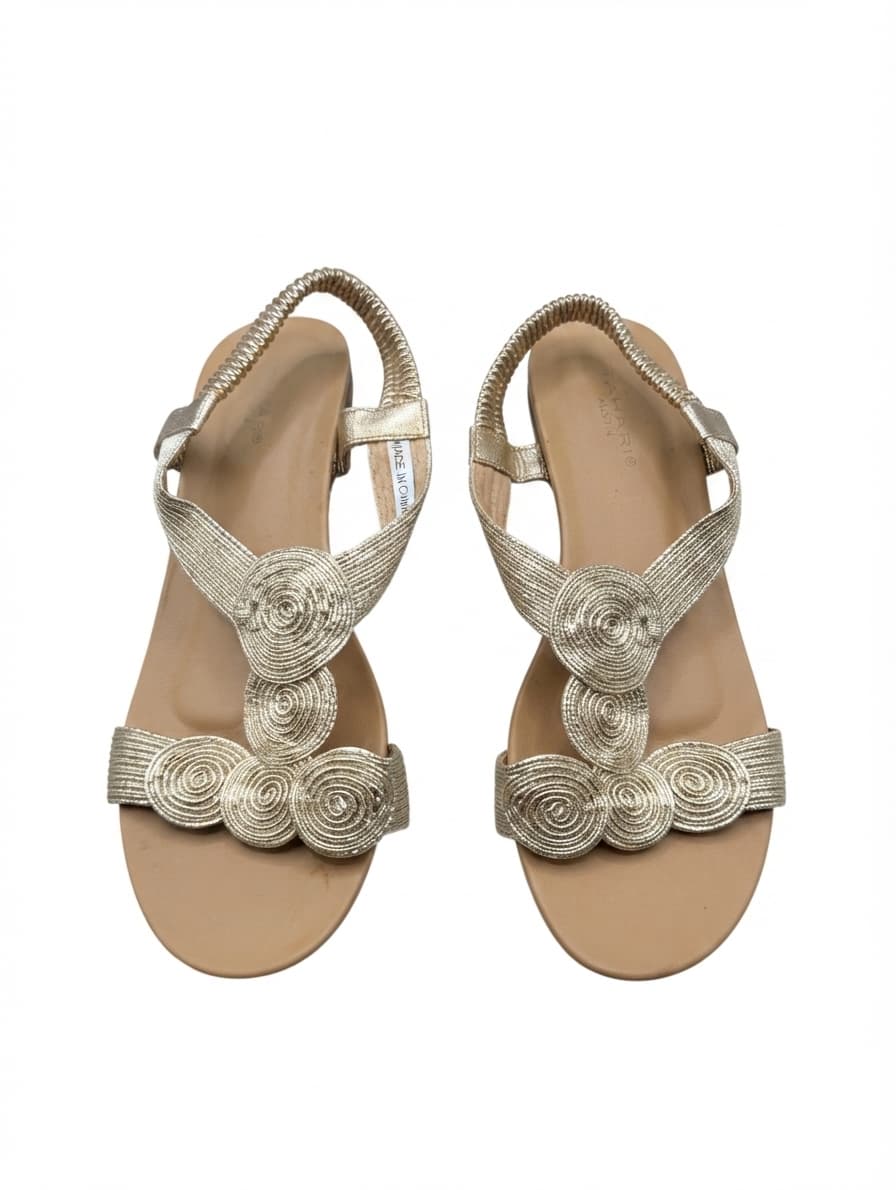 Gold Metallic Spiral Detail Slingback Sandals Women's AU 9.5 — photo 1 of 9