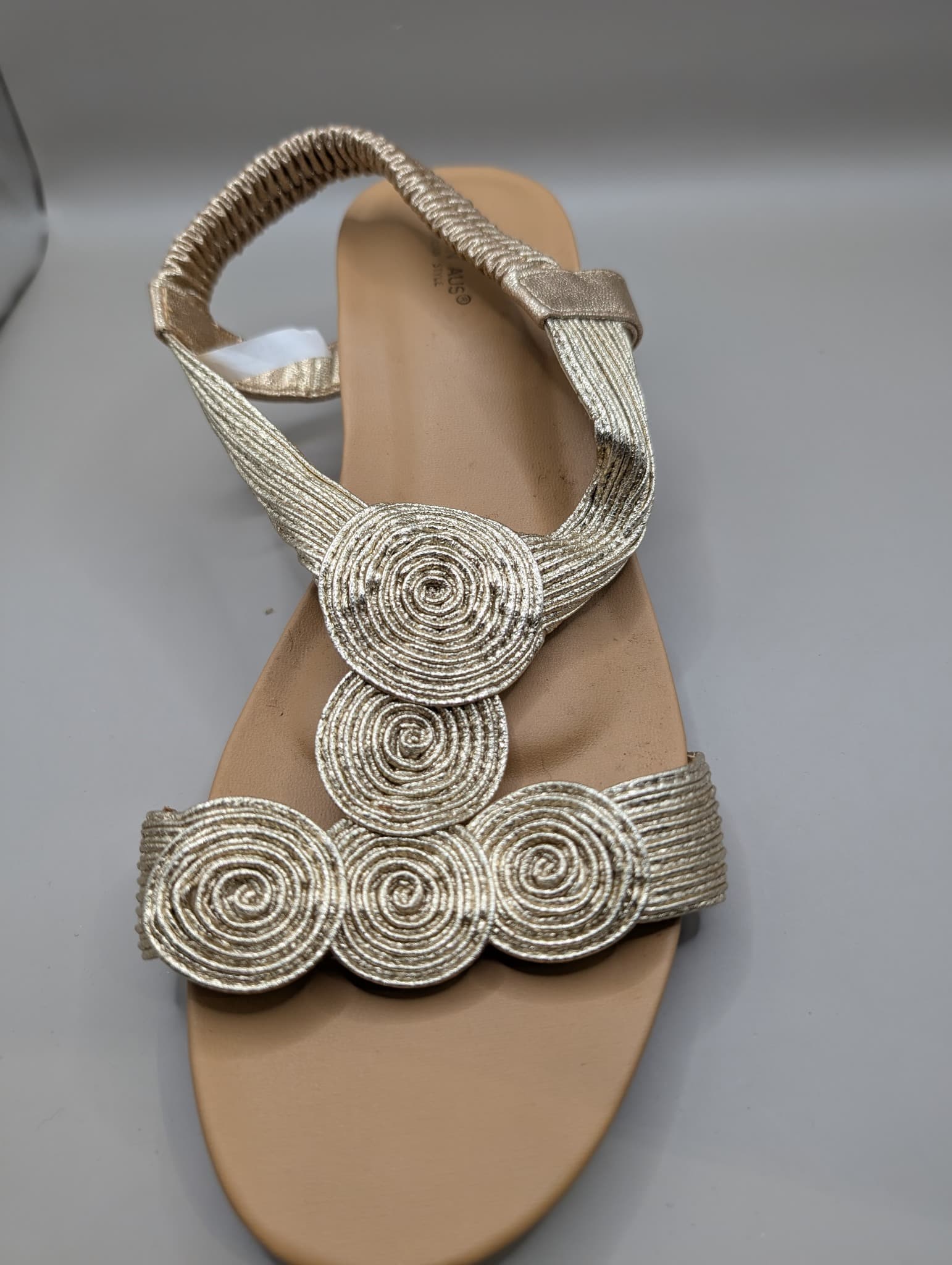 Gold Metallic Spiral Detail Slingback Sandals Women's AU 9.5 — photo 5 of 9