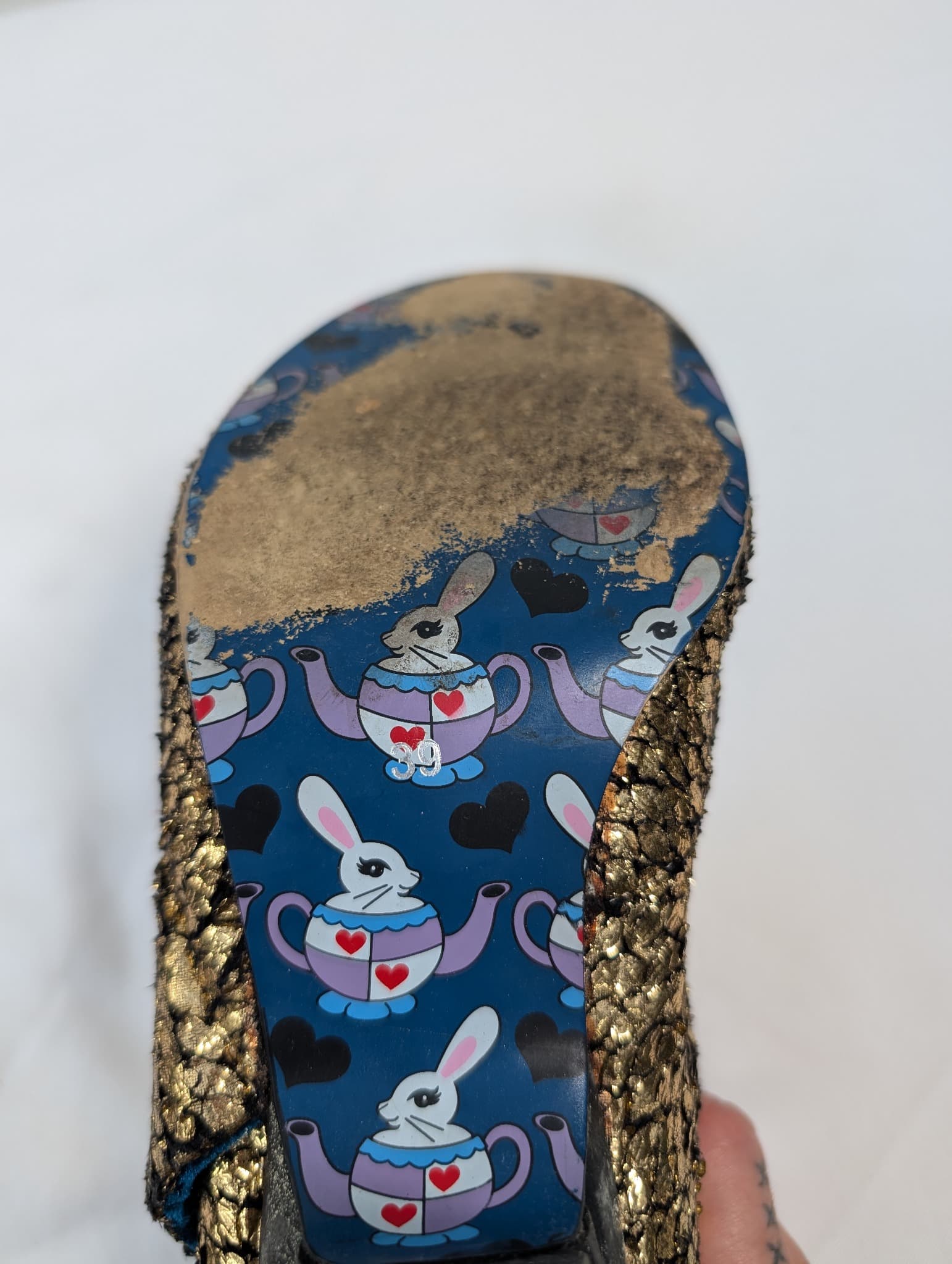 Gold Metallic Textured Leather Ankle Boots Size 39 — photo 7 of 8
