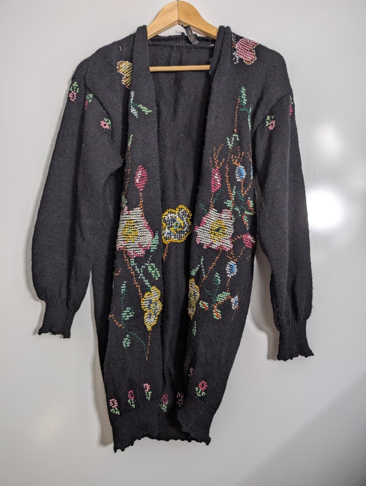 Golden Spiderweb by Elizabeth Floral Knit Cardigan Black — photo 1 of 6