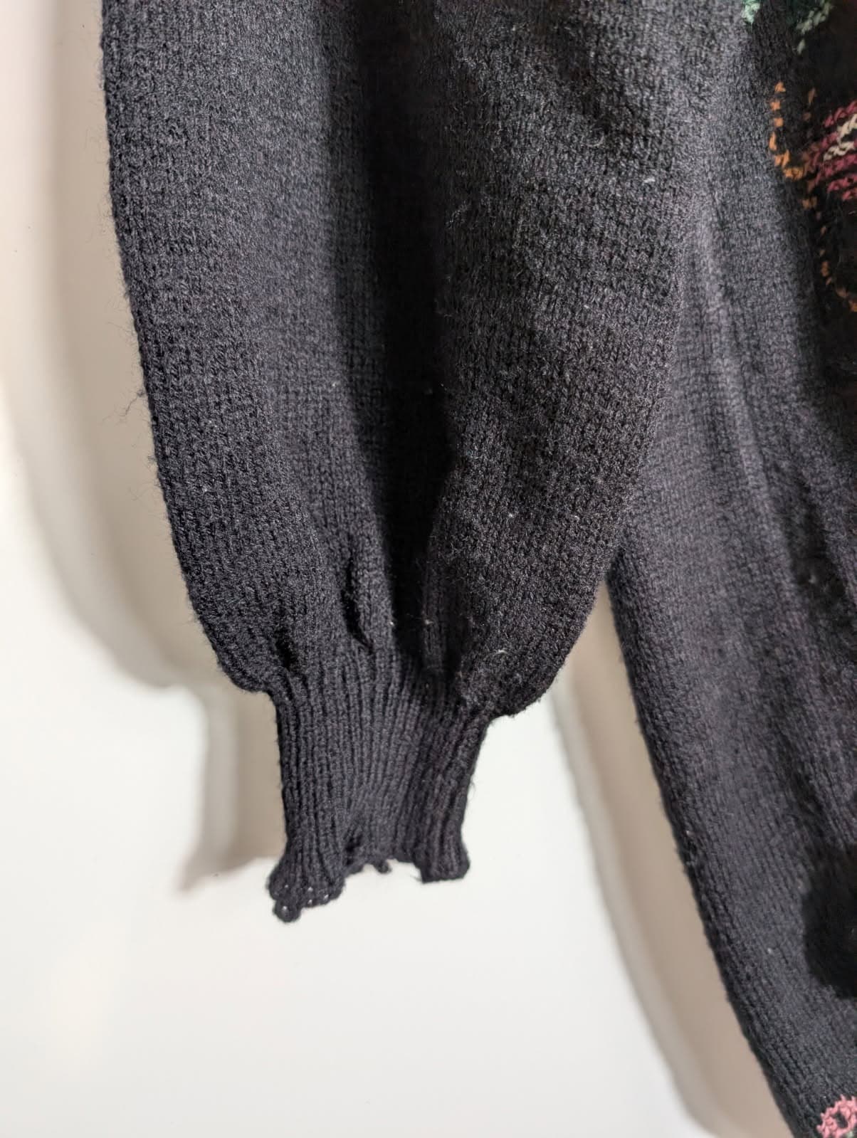 Golden Spiderweb by Elizabeth Floral Knit Cardigan Black — photo 3 of 6