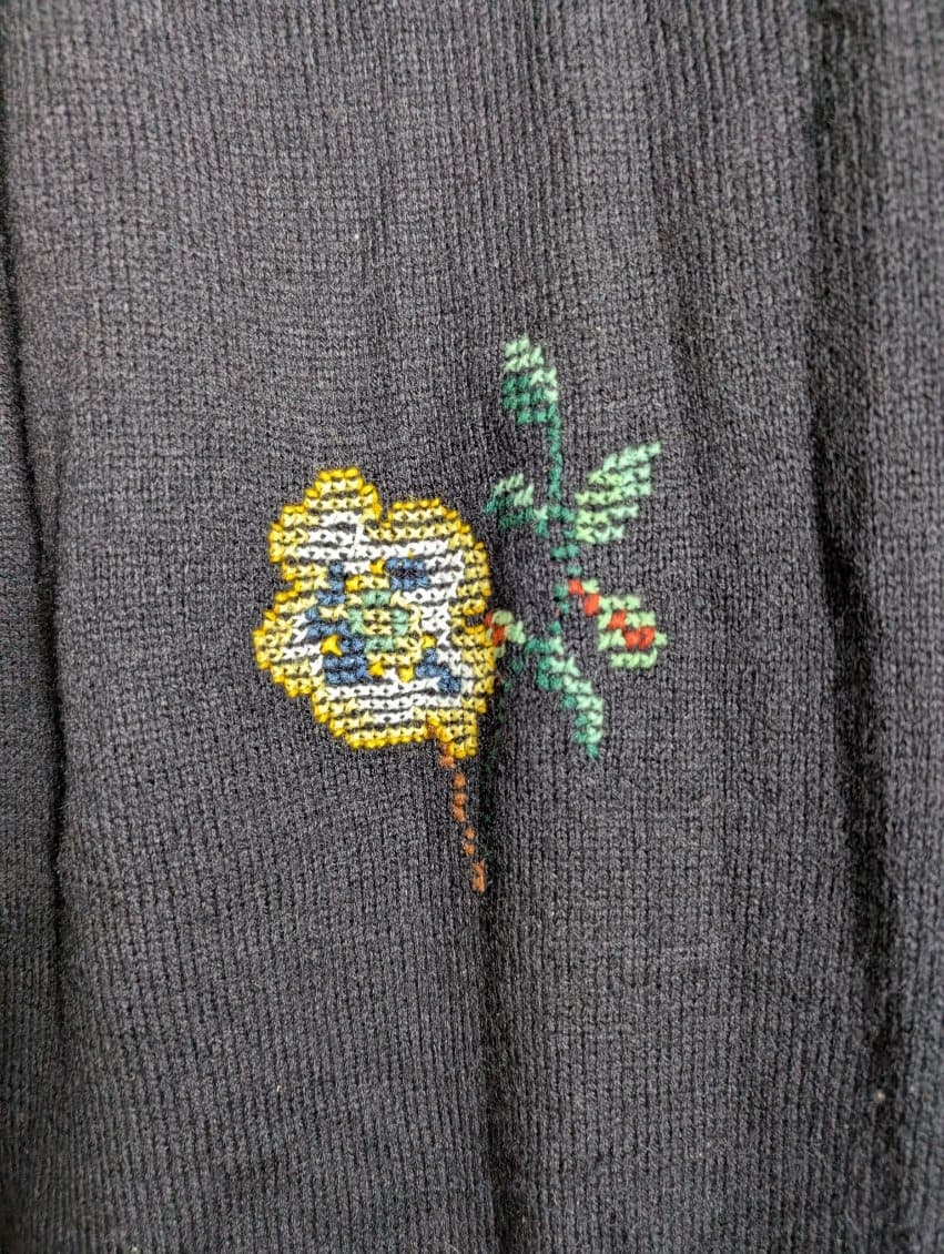 Golden Spiderweb by Elizabeth Floral Knit Cardigan Black — photo 4 of 6