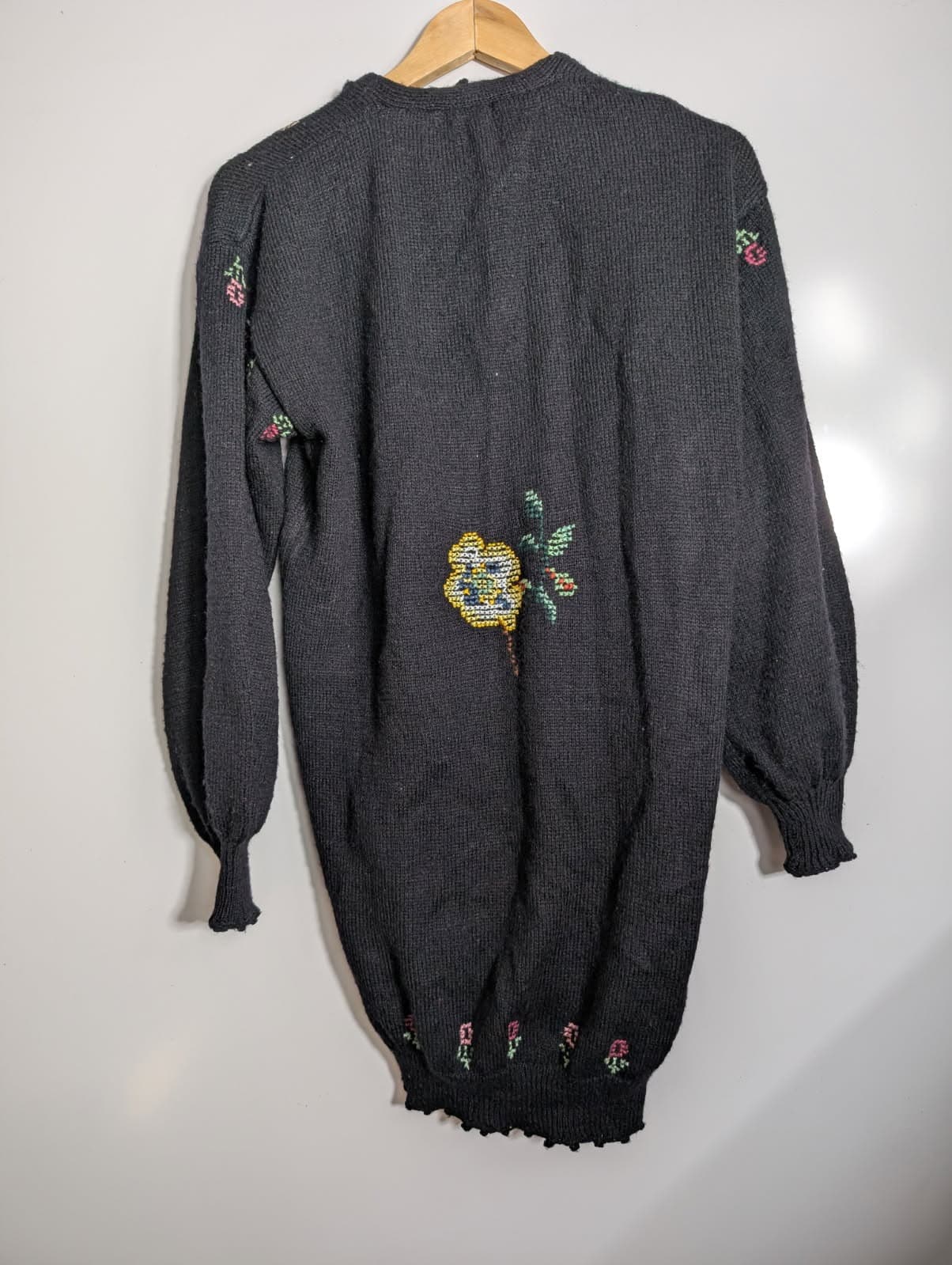 Golden Spiderweb by Elizabeth Floral Knit Cardigan Black — photo 6 of 6