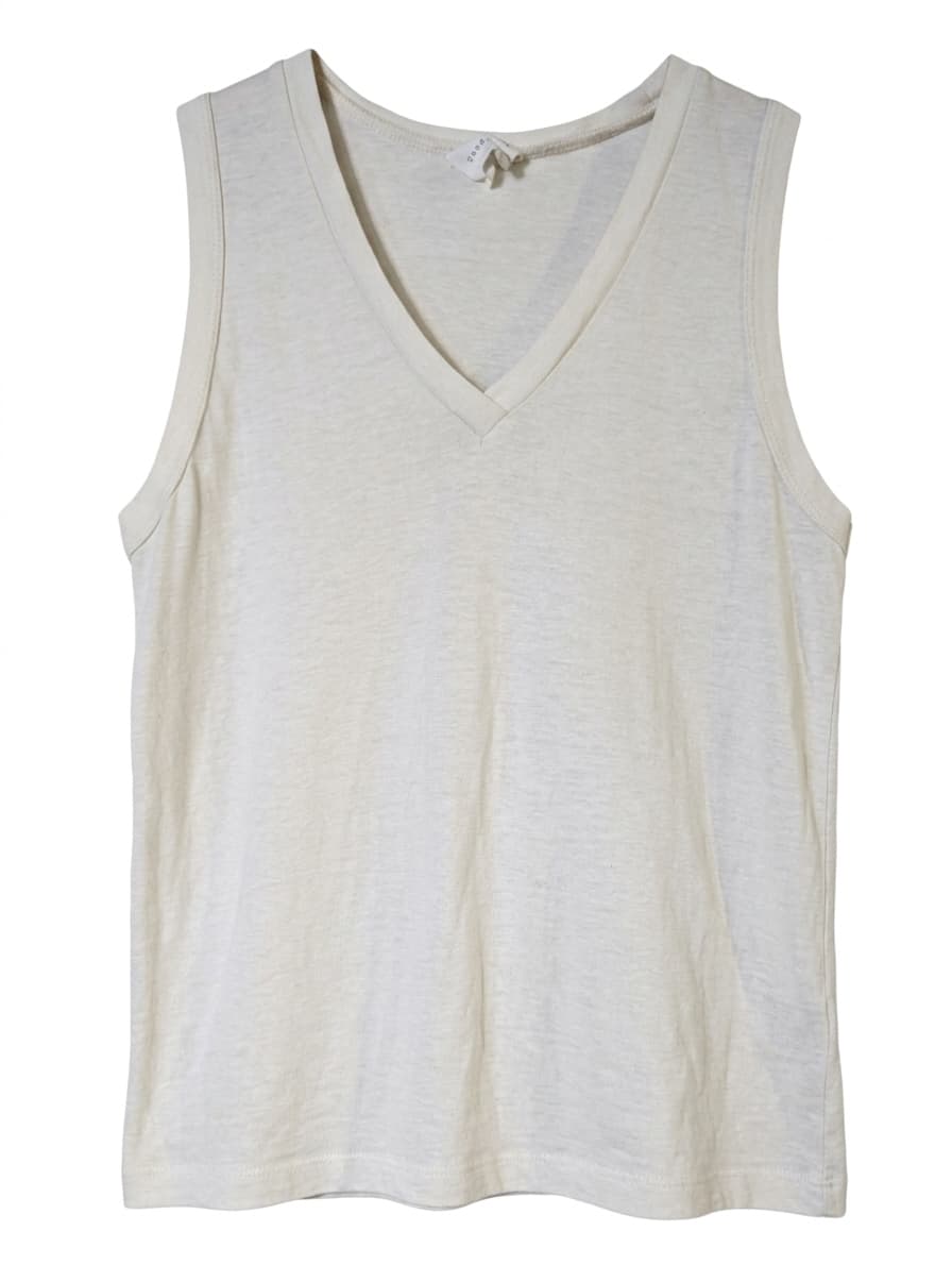 Good Studios V-Neck Tank Top Organic Cotton Hemp Blend Off-White XS — photo 1 of 5