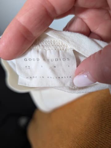 Good Studios V-Neck Tank Top Organic Cotton Hemp Blend Off-White XS — photo 5 of 5