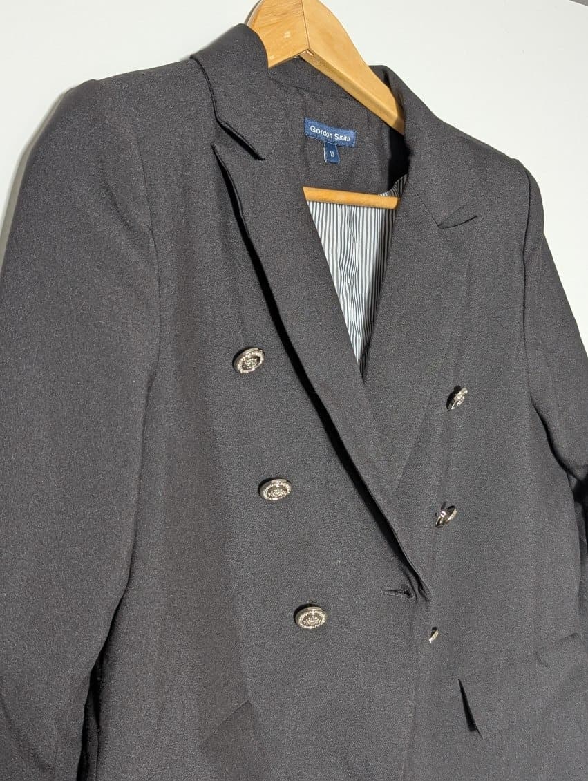 Gordon Smith Double-Breasted Blazer Black Women's Size 10 — photo 3 of 9