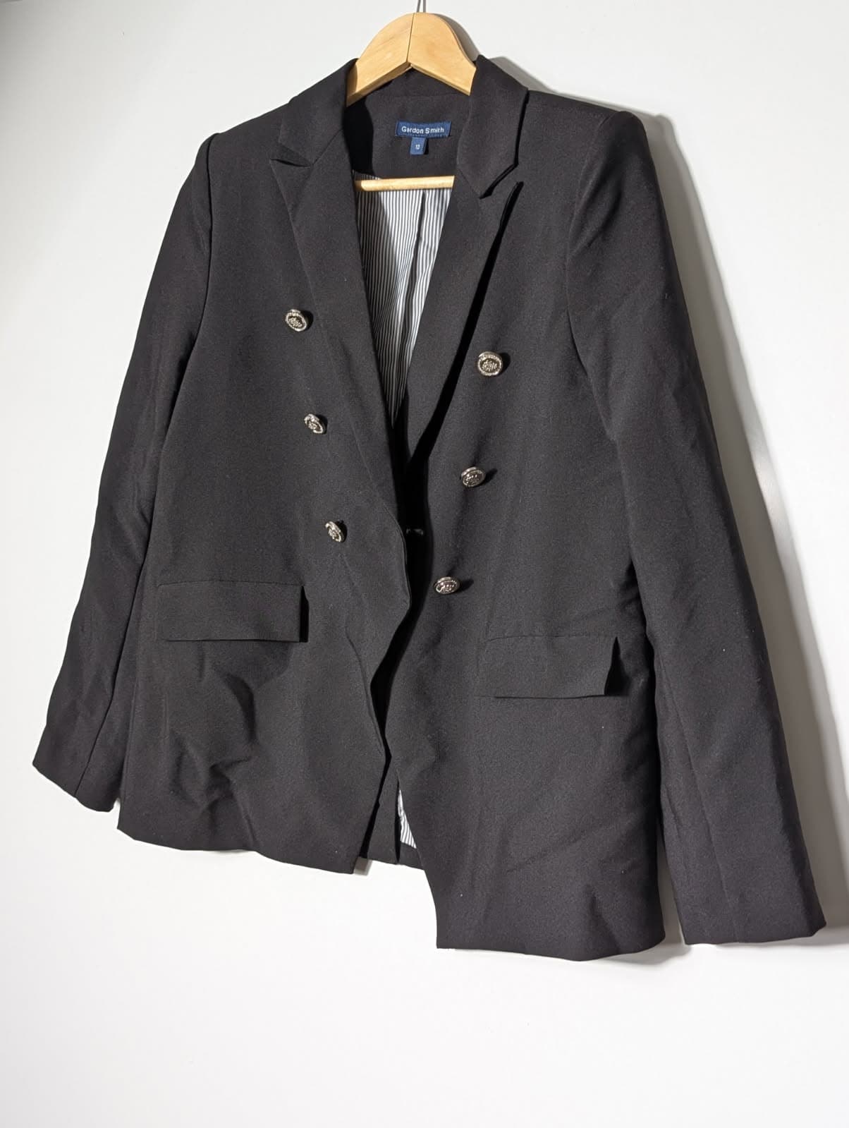 Gordon Smith Double-Breasted Blazer Black Women's Size 10 — photo 8 of 9