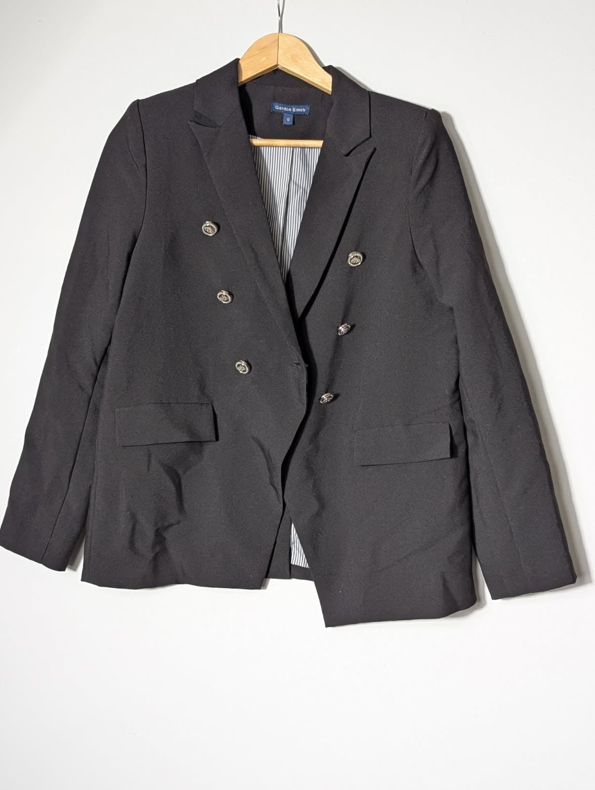 Gordon Smith Double-Breasted Blazer Black Women's Size 10 — photo 9 of 9
