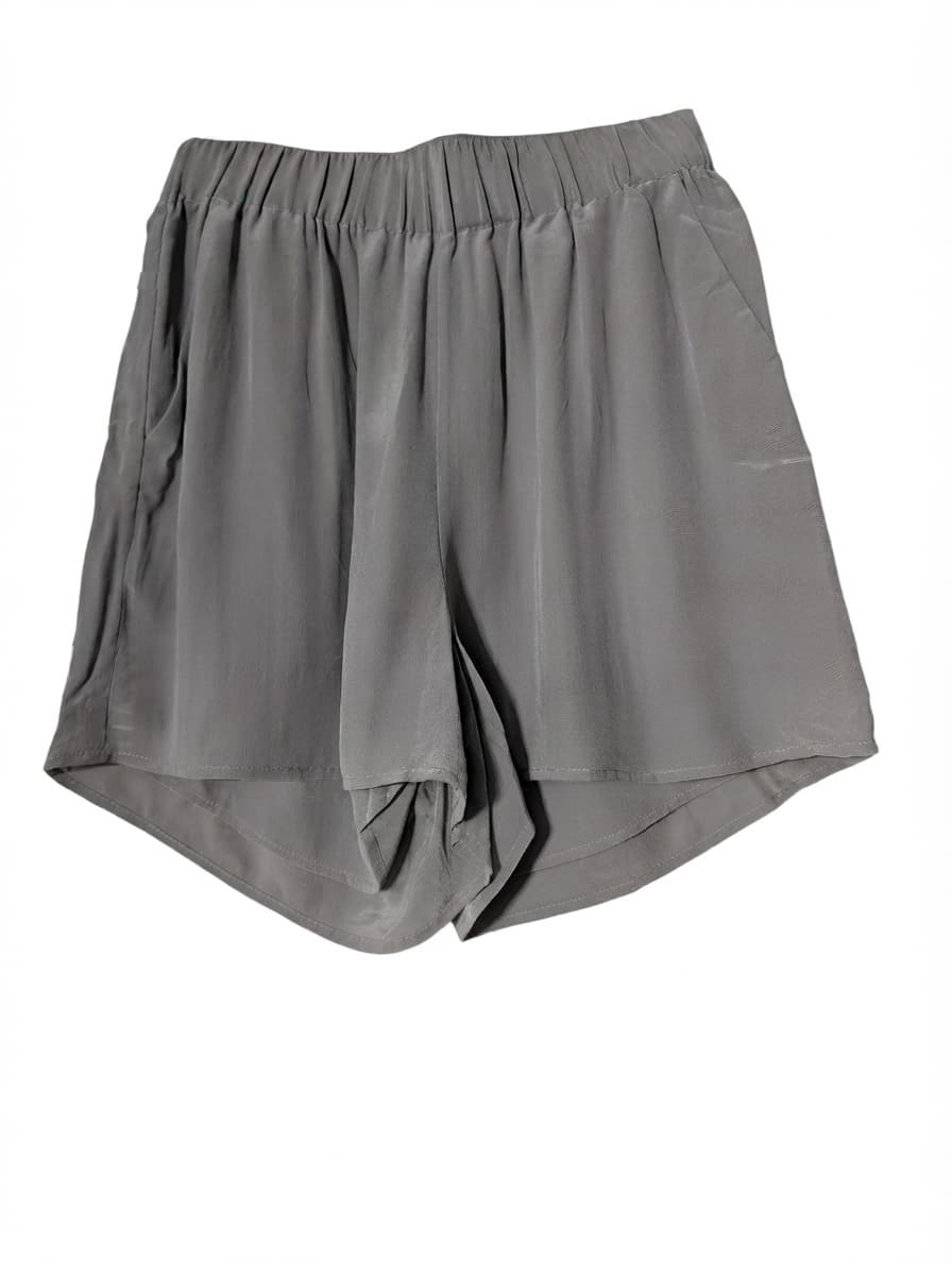 Grana Silk Elastic Waist Shorts Grey Women's Size Small — photo 1 of 5