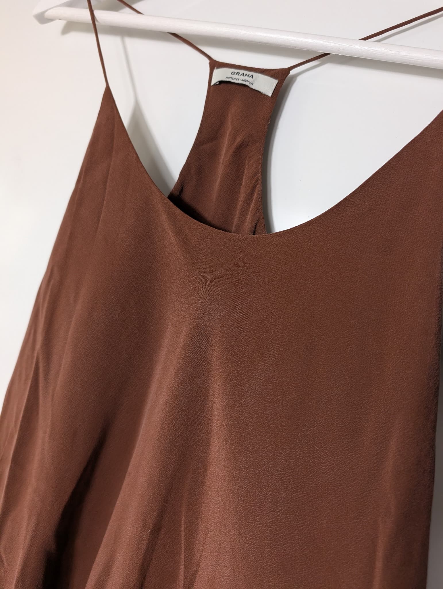 GRANA Silk Racerback Camisole and Shorts Set Brown Size M/S — photo 2 of 8