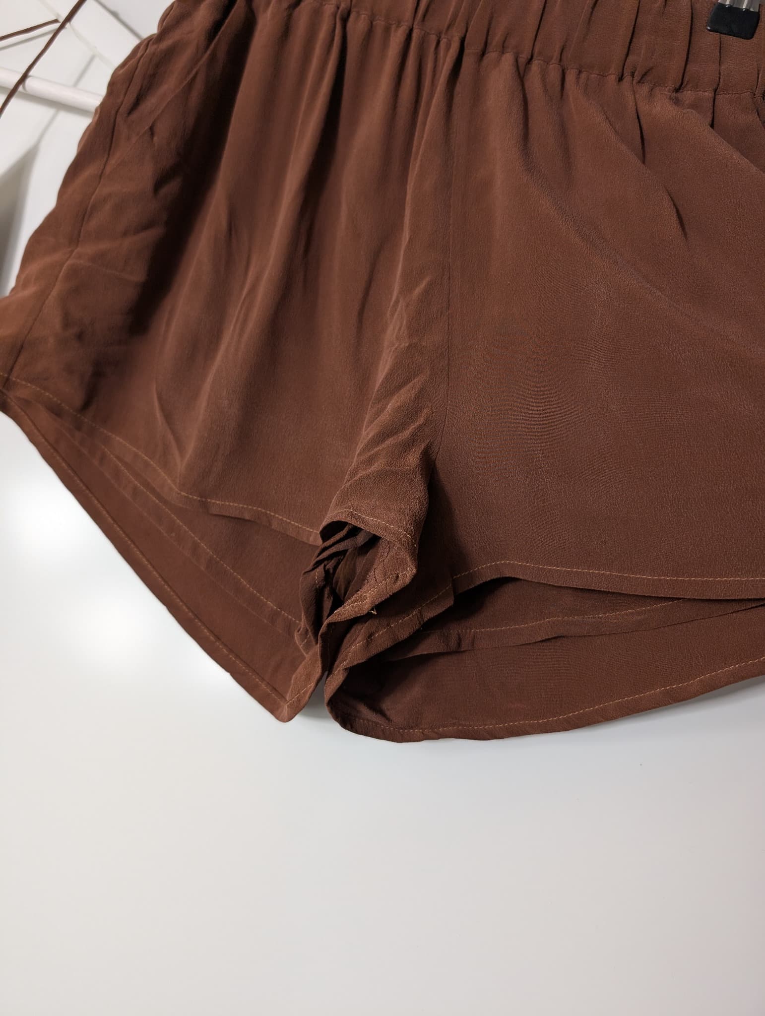 GRANA Silk Racerback Camisole and Shorts Set Brown Size M/S — photo 3 of 8