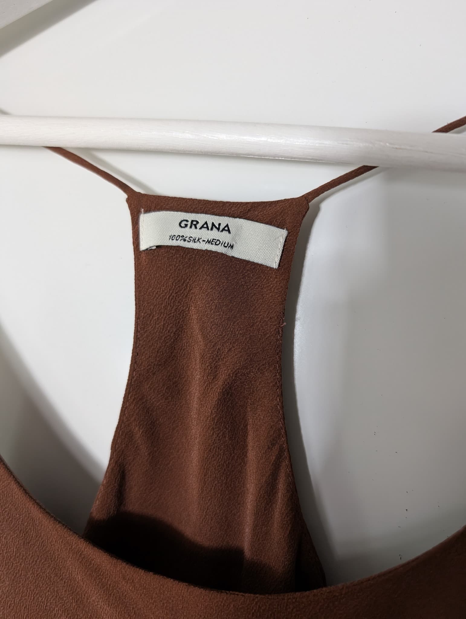 GRANA Silk Racerback Camisole and Shorts Set Brown Size M/S — photo 4 of 8
