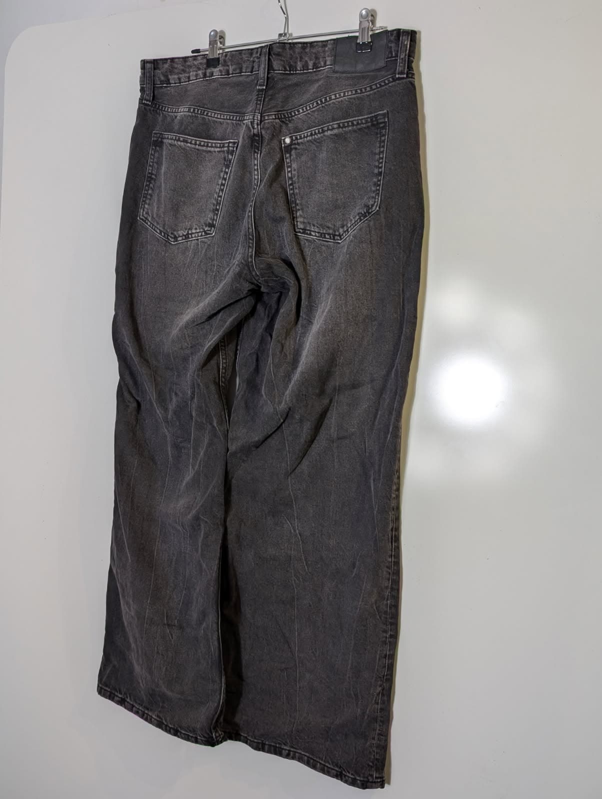 H&M Baggy Wide Leg Jeans Black Mid Waist Women's US 8 — photo 2 of 10