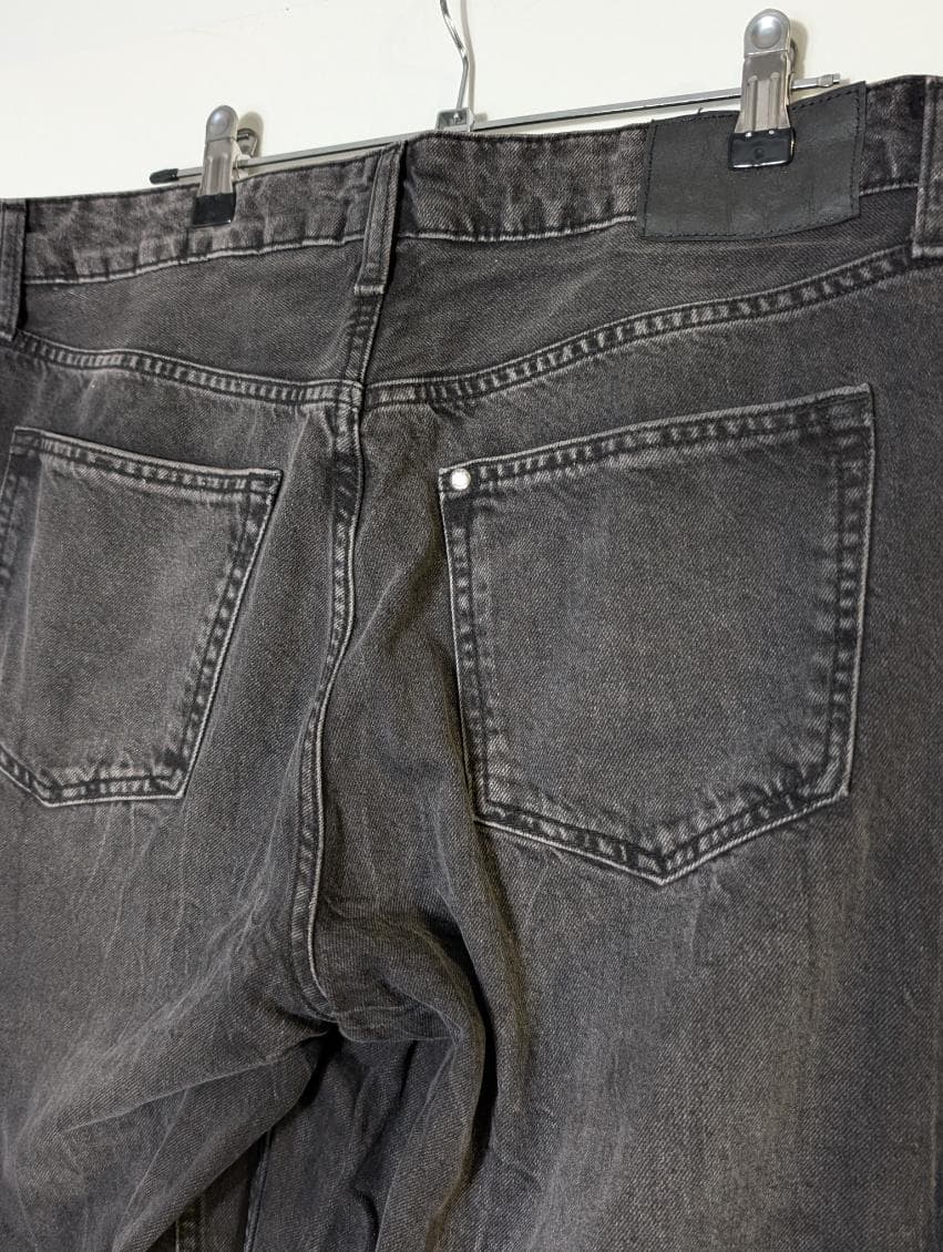 H&M Baggy Wide Leg Jeans Black Mid Waist Women's US 8 — photo 3 of 10