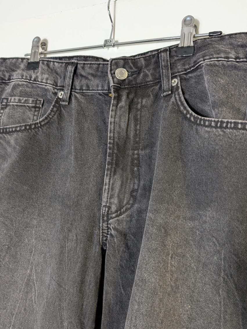 H&M Baggy Wide Loose Fit Jeans - Black Denim — photo 3 of 10