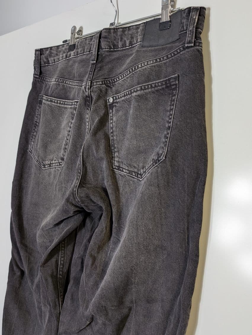 H&M Baggy Wide Loose Fit Jeans - Black Denim — photo 7 of 10