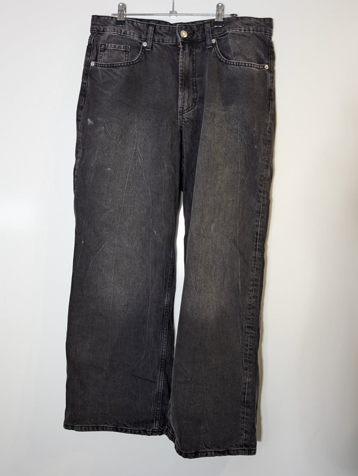 H&M Baggy Wide Loose Fit Jeans - Black Denim — photo 10 of 10