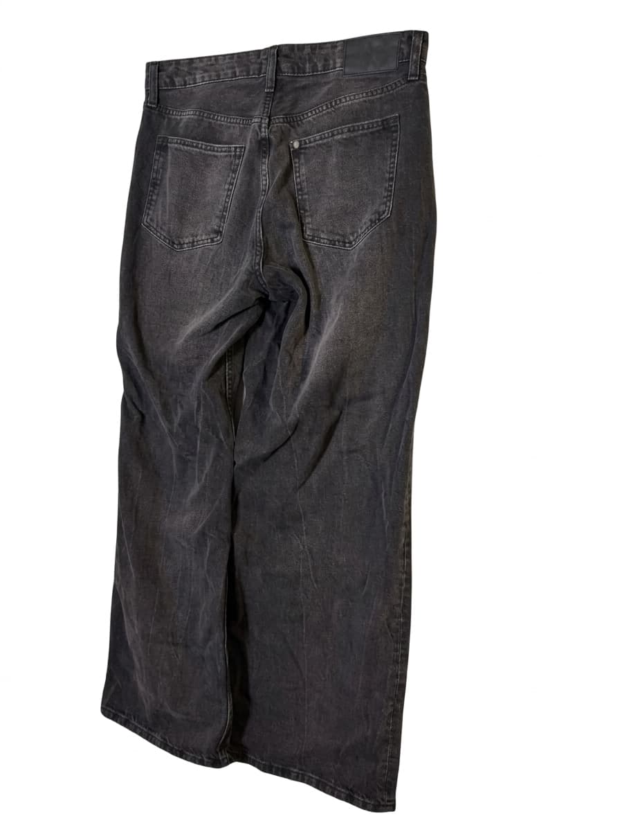 H&M Baggy Wide Loose Fit Jeans - Black Denim — photo 1 of 10
