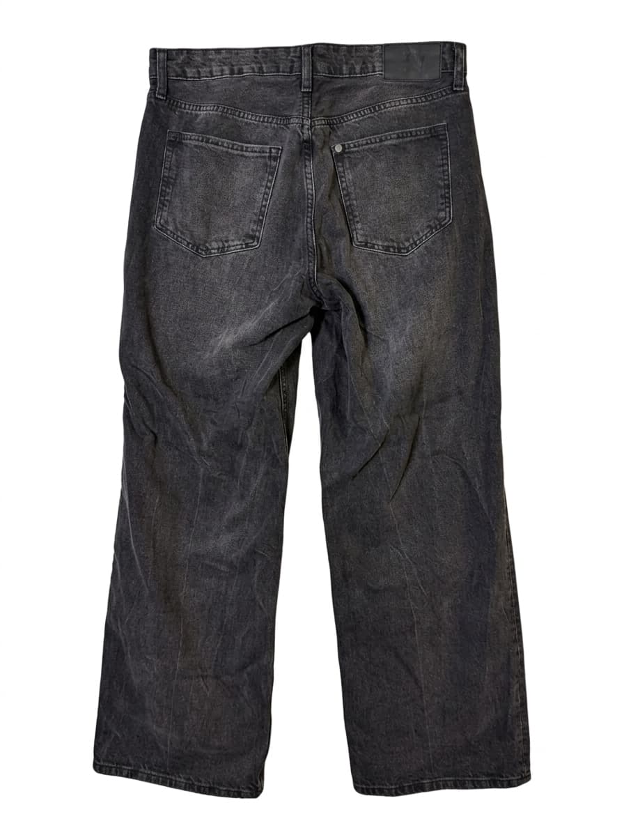 H&M Baggy Wide Loose Fit Jeans - Washed Black Denim US 8 — photo 1 of 10