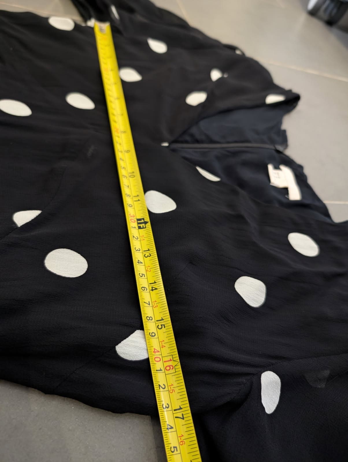 H&M Polka Dot Asymmetric Ruffle Midi Dress - Black & White — photo 2 of 7